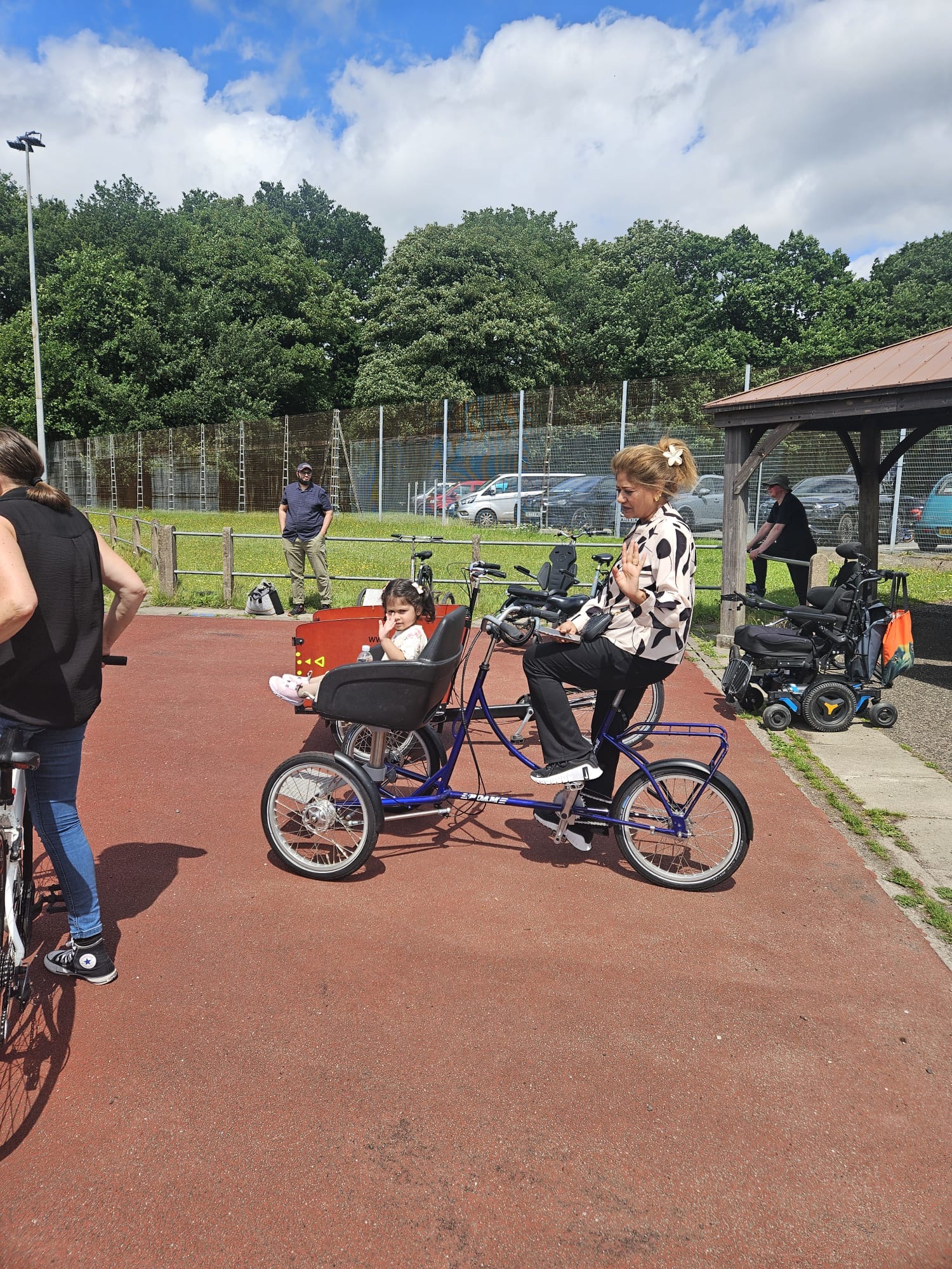 image of attendees cycling